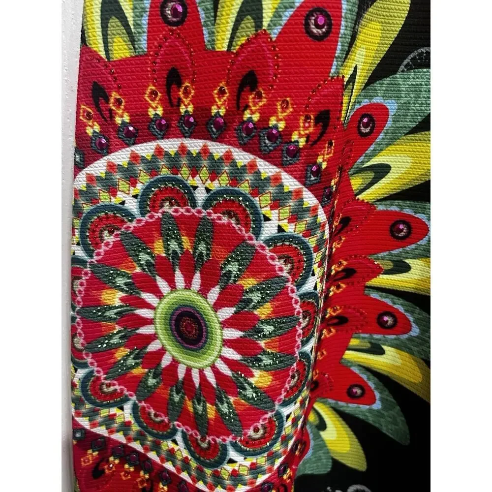 Papillon 60’s Dress Womens Medium Sleeveless Rhinestones Butterfly Colorful - Picture 4 of 8